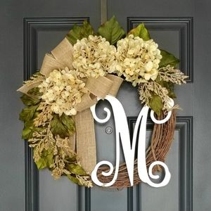 Letter Initial Summer Wreath
